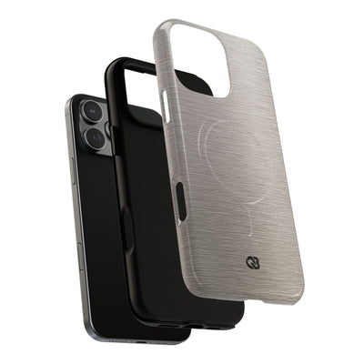 Grey Tough 2.0 Magsafe Phone Case for iPhone - Brushed Nickel Linen