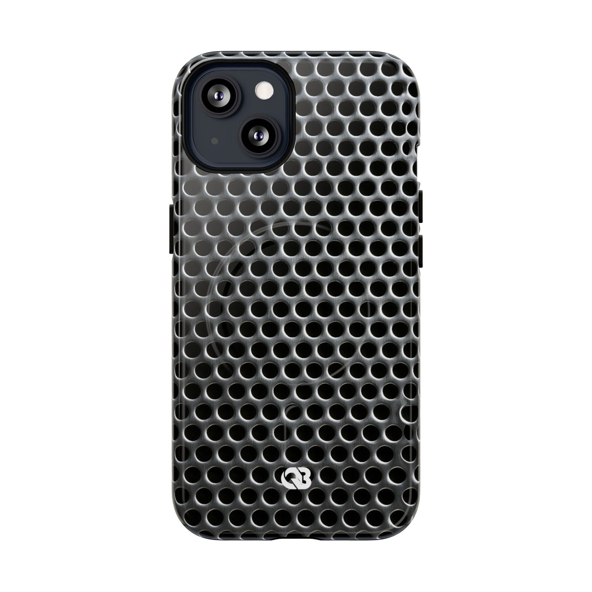 Brushed Perforated Steel · Tough 2.0 Magnetic Phone Case for iPhone · Silver