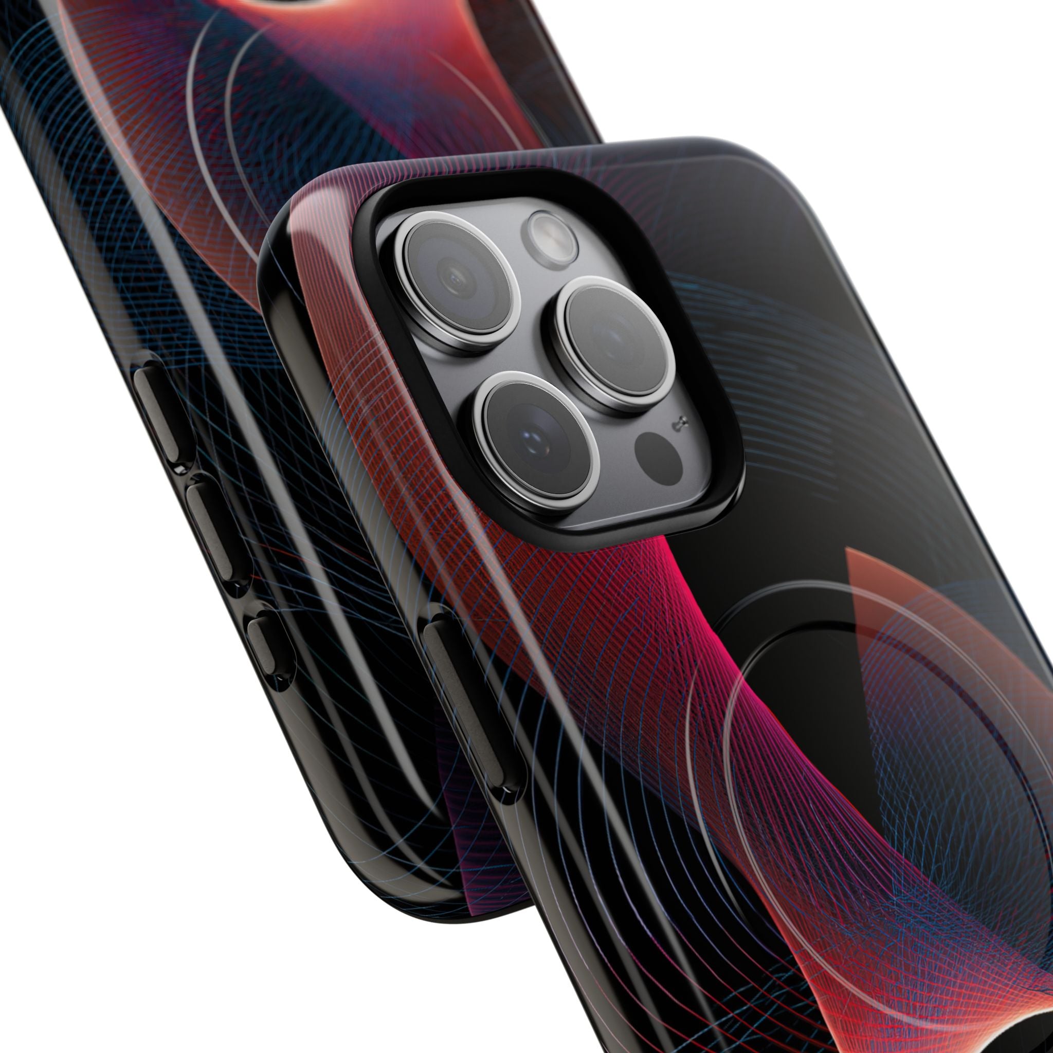 Black Tough 2.0 Magsafe Phone Case for iPhone - Cobalt Crimson Flux