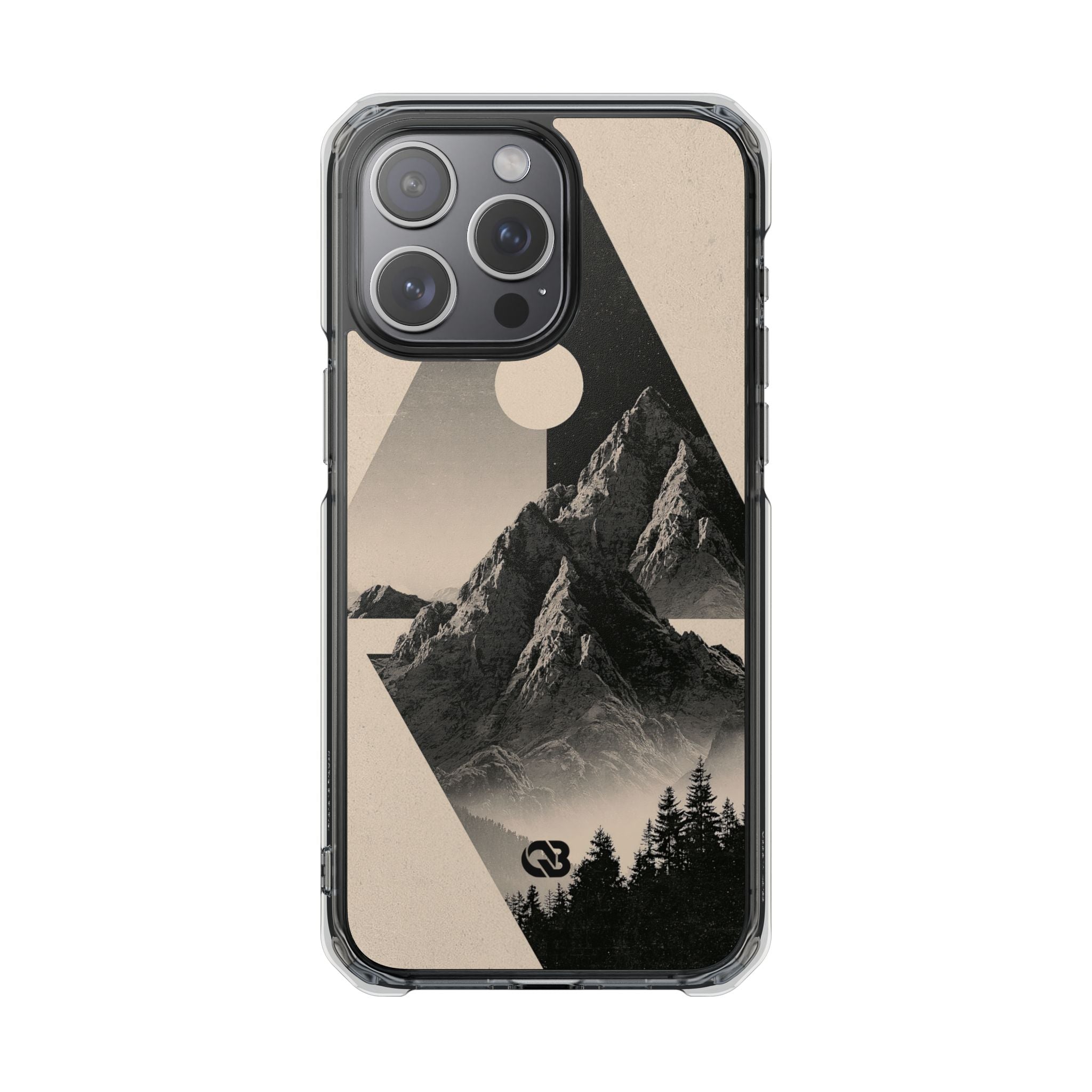 Beige Impact MagSafe Phone Case for iPhone - Obsidian Summit Parchment