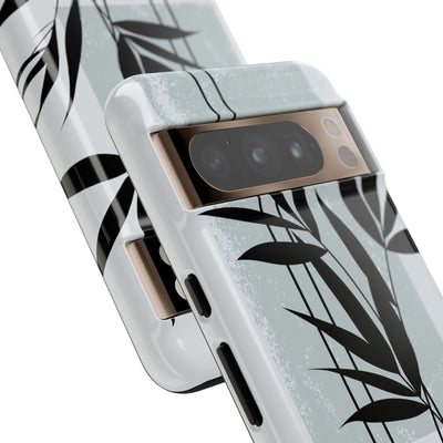 Grey Tough Phone Case for Google Pixel - Sage Bamboo Noir