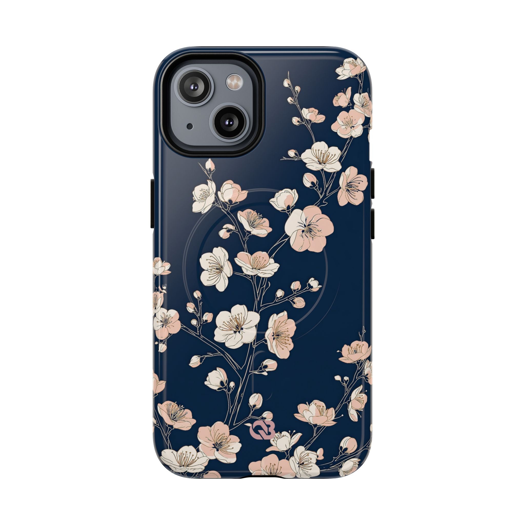 Blue Tough 2.0 Magsafe Phone Case for iPhone - Midnight Peach Sakura