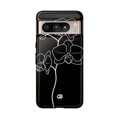Black Tough Phone Case for Google Pixel - Noir Alabaster Orchid