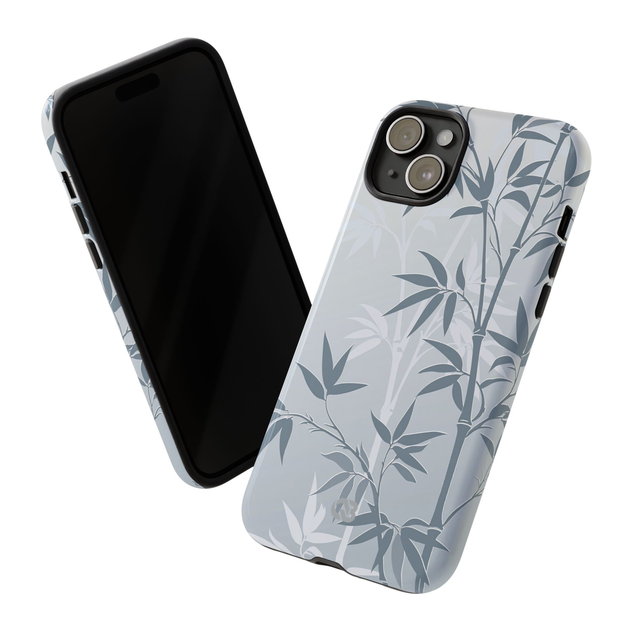Blue Tough Phone Case for iPhone - Slate Bamboo Shadow