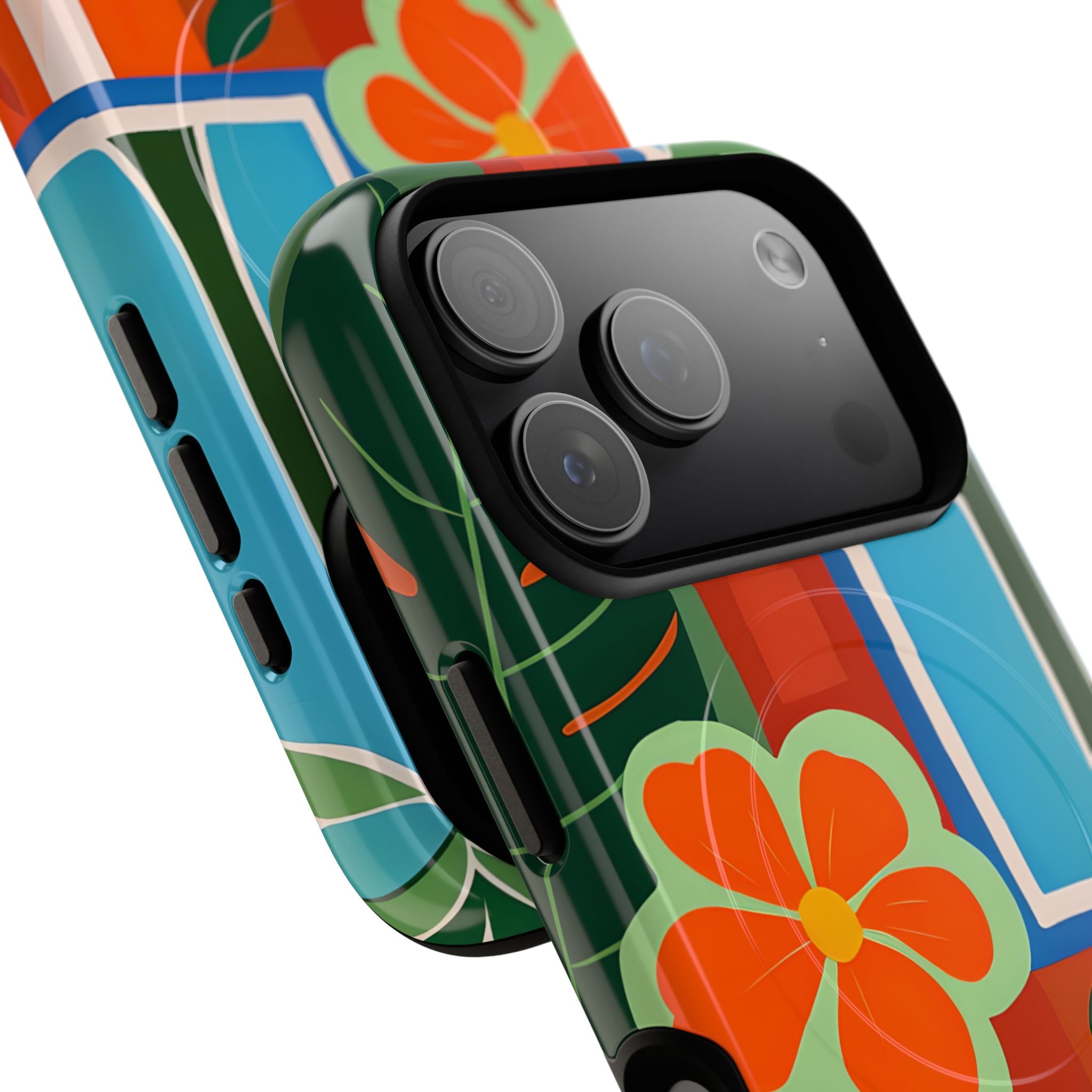 Vivid Jungle Collage · Tough+ Coque de téléphone pour iPhone · MagSafe