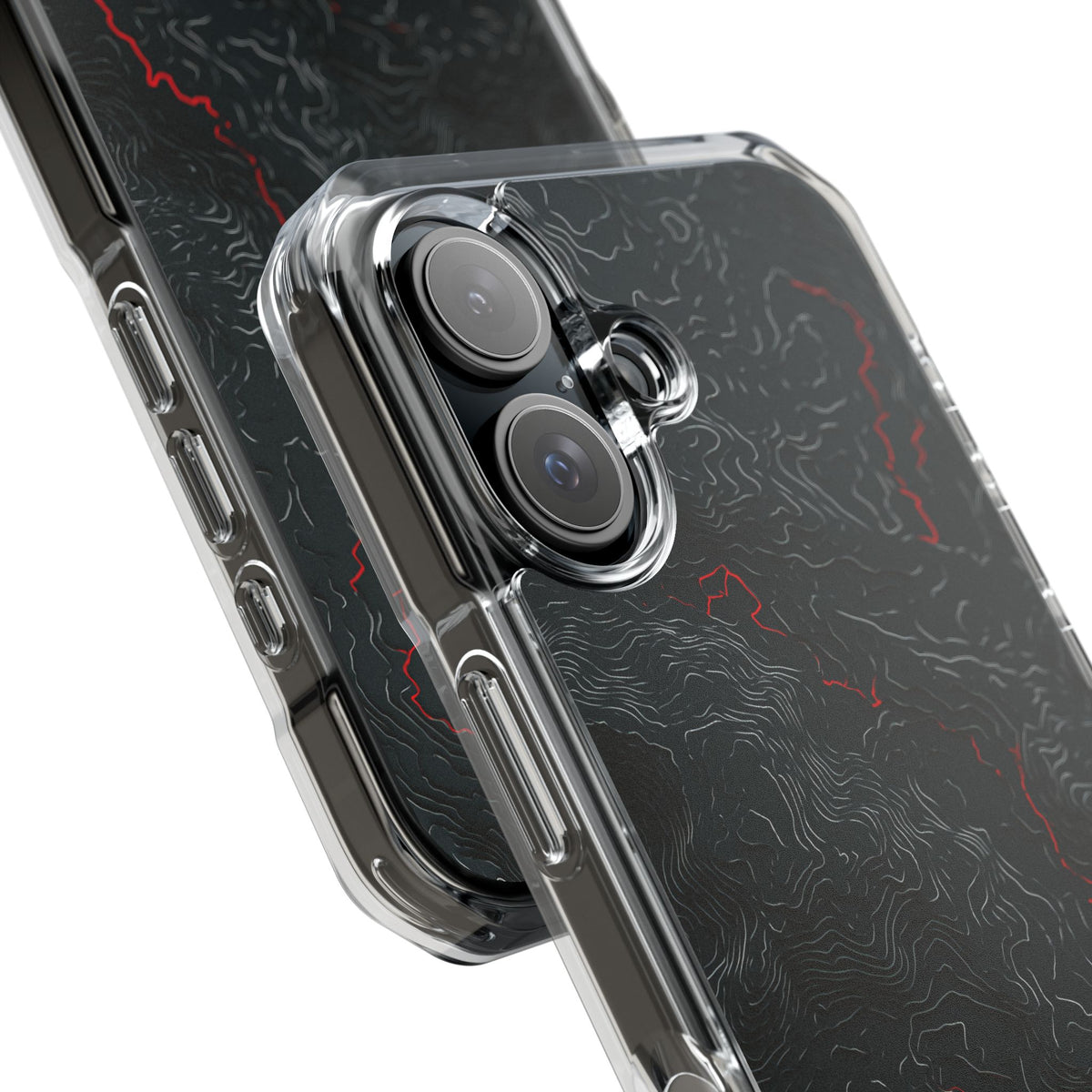 Crimson Rift · Clear Impact Magnetic Phone Case for iPhone ·  Black