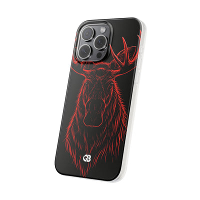 Nordic Moose Contour · Lite Phone Case for iPhone ·  Red