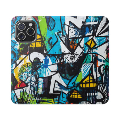 Bold Shapes Blue - iPhone 15 Pro Max Case - Wallet