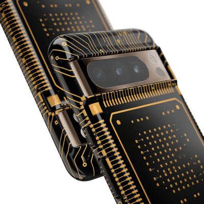 Gold Tough Phone Case for Google Pixel - Cyber Gold Processor