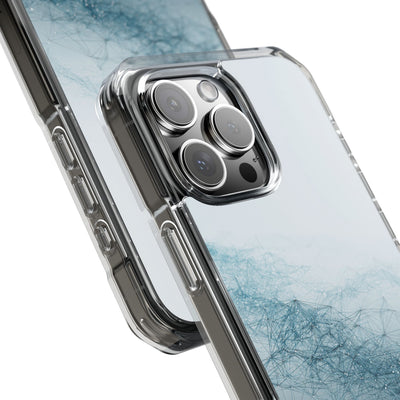 Teal Impact MagSafe Phone Case for iPhone - Cyan Vector Lattice