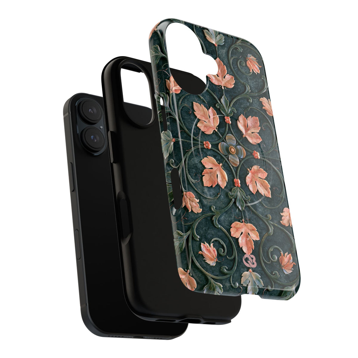 Florentine Rose Arabesque · Tough 2.0 Magnetic Phone Case for iPhone · Green