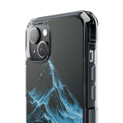 Nordic Frost Peak · Clear Impact Magnetic Phone Case for iPhone · Blue