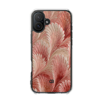 Blush Petal Plume · Clear Impact Magnetic Phone Case for iPhone · Pink