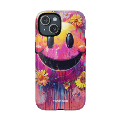 Smiley Bloom iPhone 15 Case - Tough+