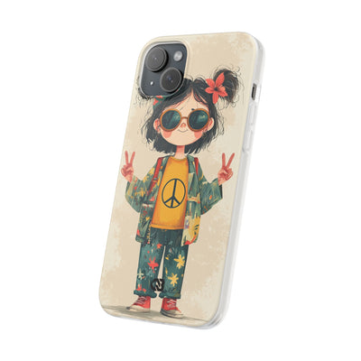 Retro Peace Girl · Soft Phone Case for iPhone