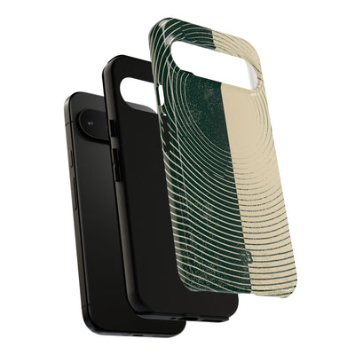 Green Tough Phone Case for Google Pixel - Evergreen Split Grain