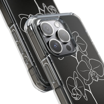 Black Impact MagSafe Phone Case for iPhone - Noir Alabaster Orchid