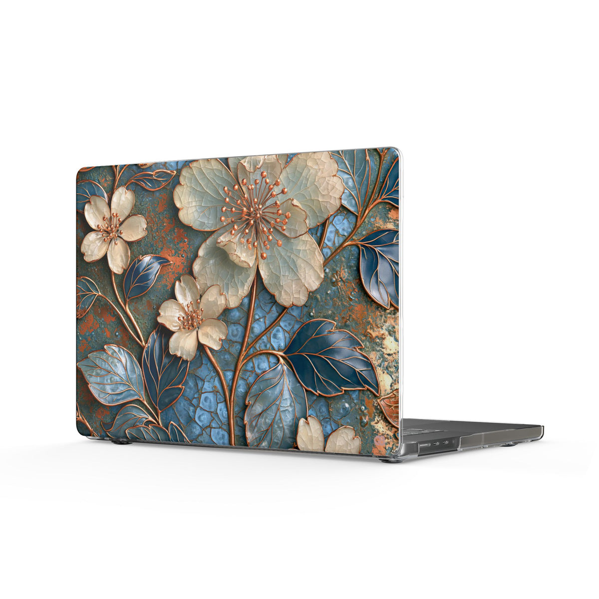 Gilded Blossom Reverie · Clear Hard Case for MacBook · Teal