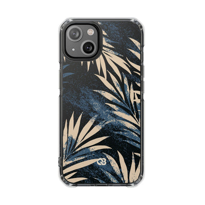 Blue Impact MagSafe Phone Case for iPhone - Midnight Indigo Palm