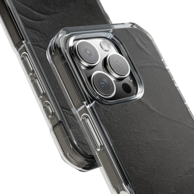 Obsidian Stucco Relief · Clear Impact Magnetic Phone Case for iPhone ·  Black