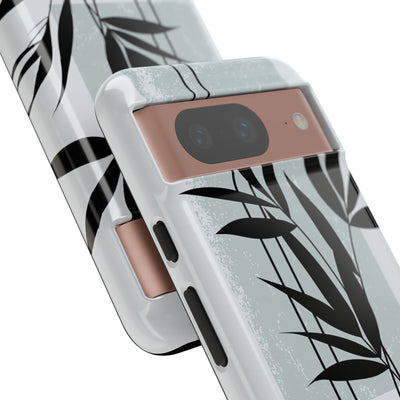 Grey Tough Phone Case for Google Pixel - Sage Bamboo Noir