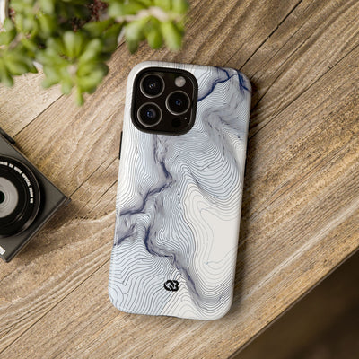 White Tough Phone Case for iPhone - Nordic Ridge Topo
