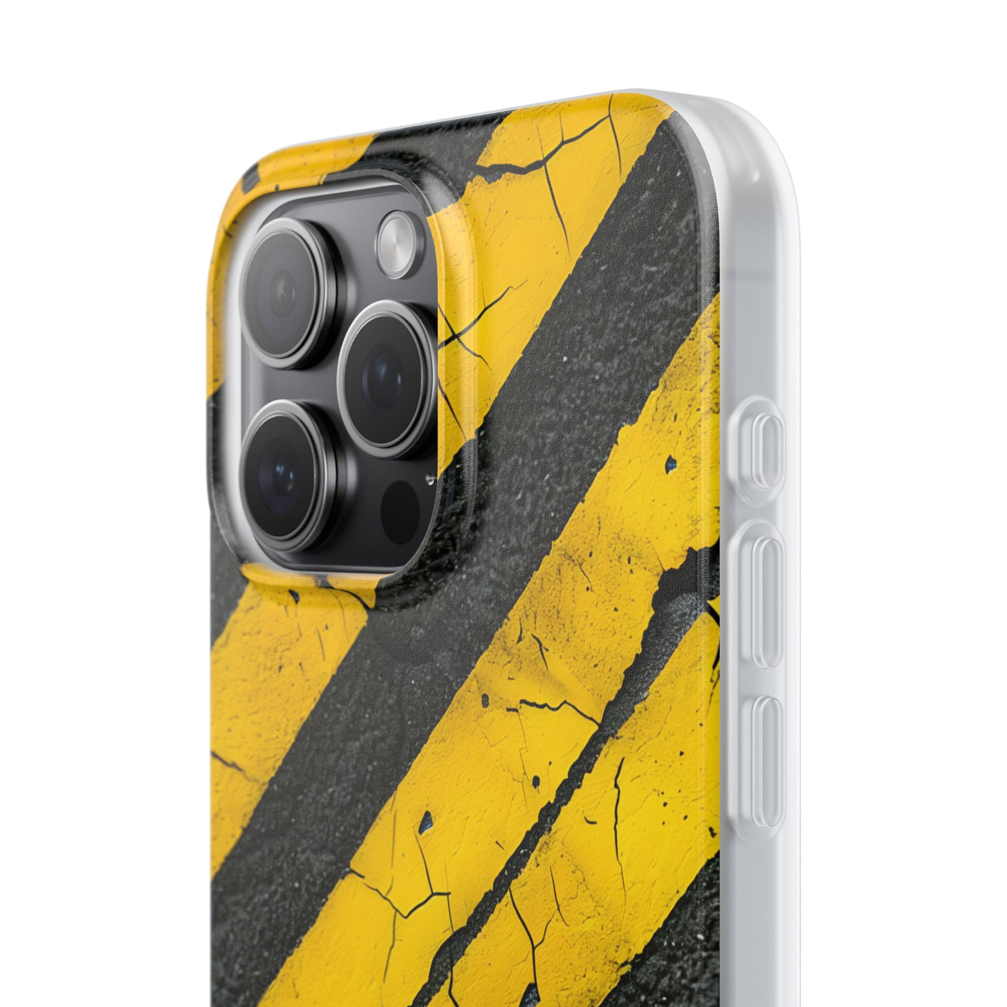 Cracked Hazard Stripes · Soft Phone Case for iPhone
