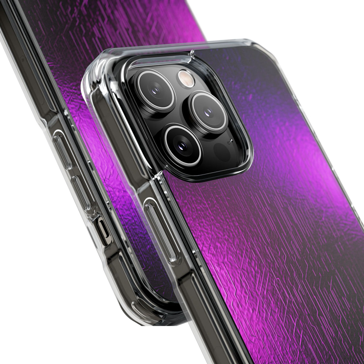 Violet Cyber Circuit · Clear Impact Magnetic Phone Case for iPhone · Purple