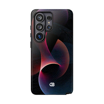 Black Tough Phone Case for Samsung - Cobalt Crimson Flux