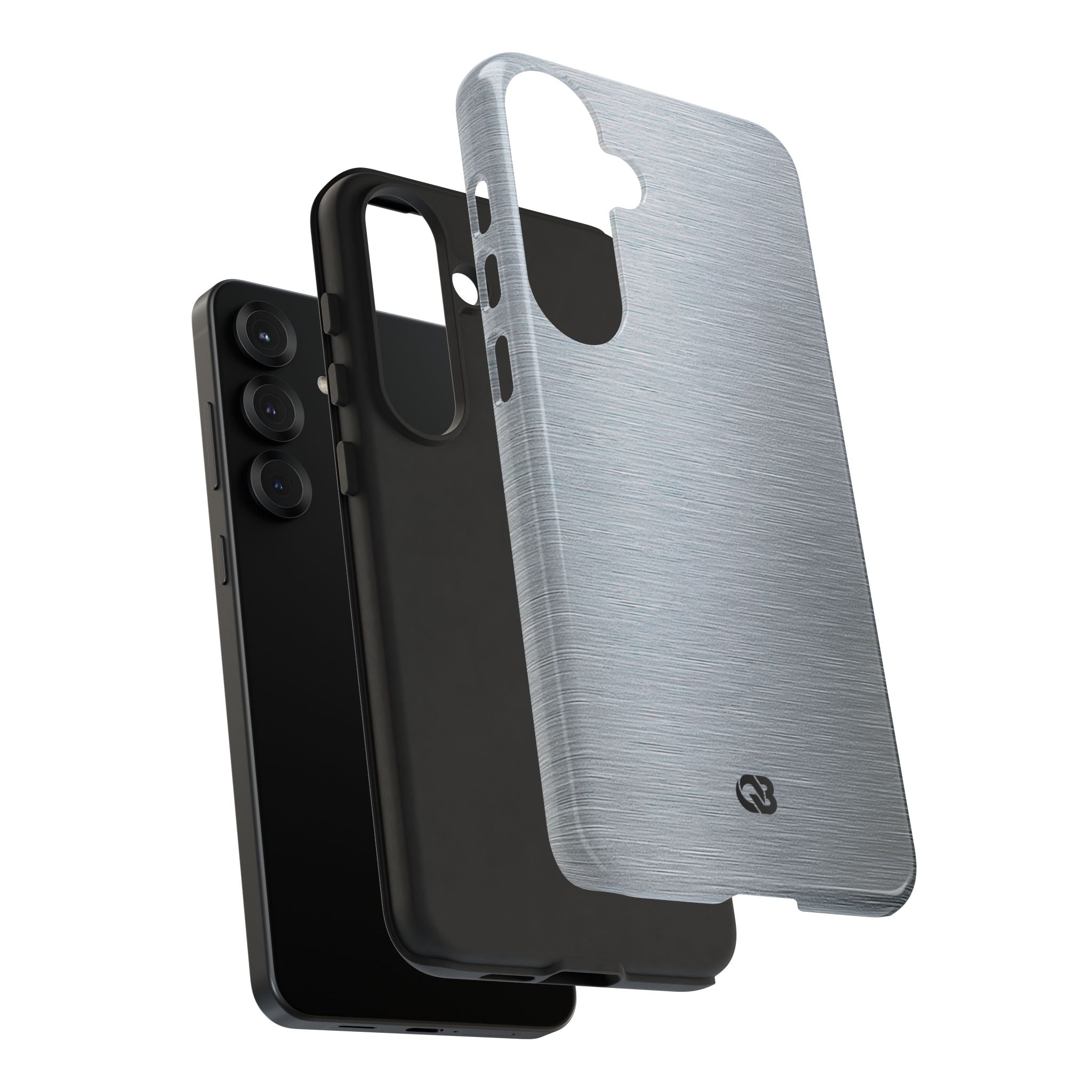 Silver Tough Phone Case for Samsung - Satin Chrome Grain