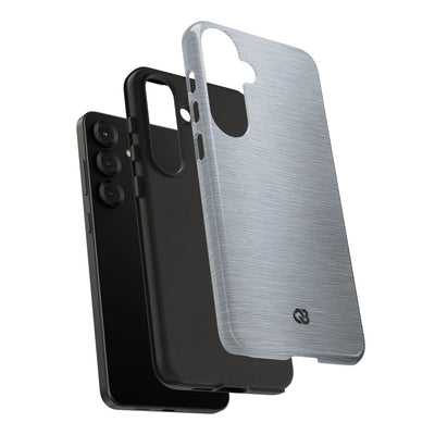 Silver Tough Phone Case for Samsung - Satin Chrome Grain
