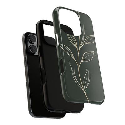 Green Tough Phone Case for iPhone - Deep Moss Willow
