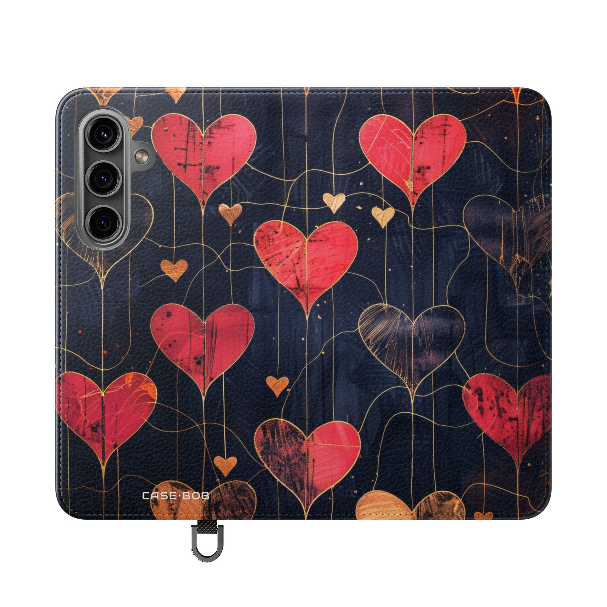 Textured Heart Grid - Samsung S24 Case - Wallet