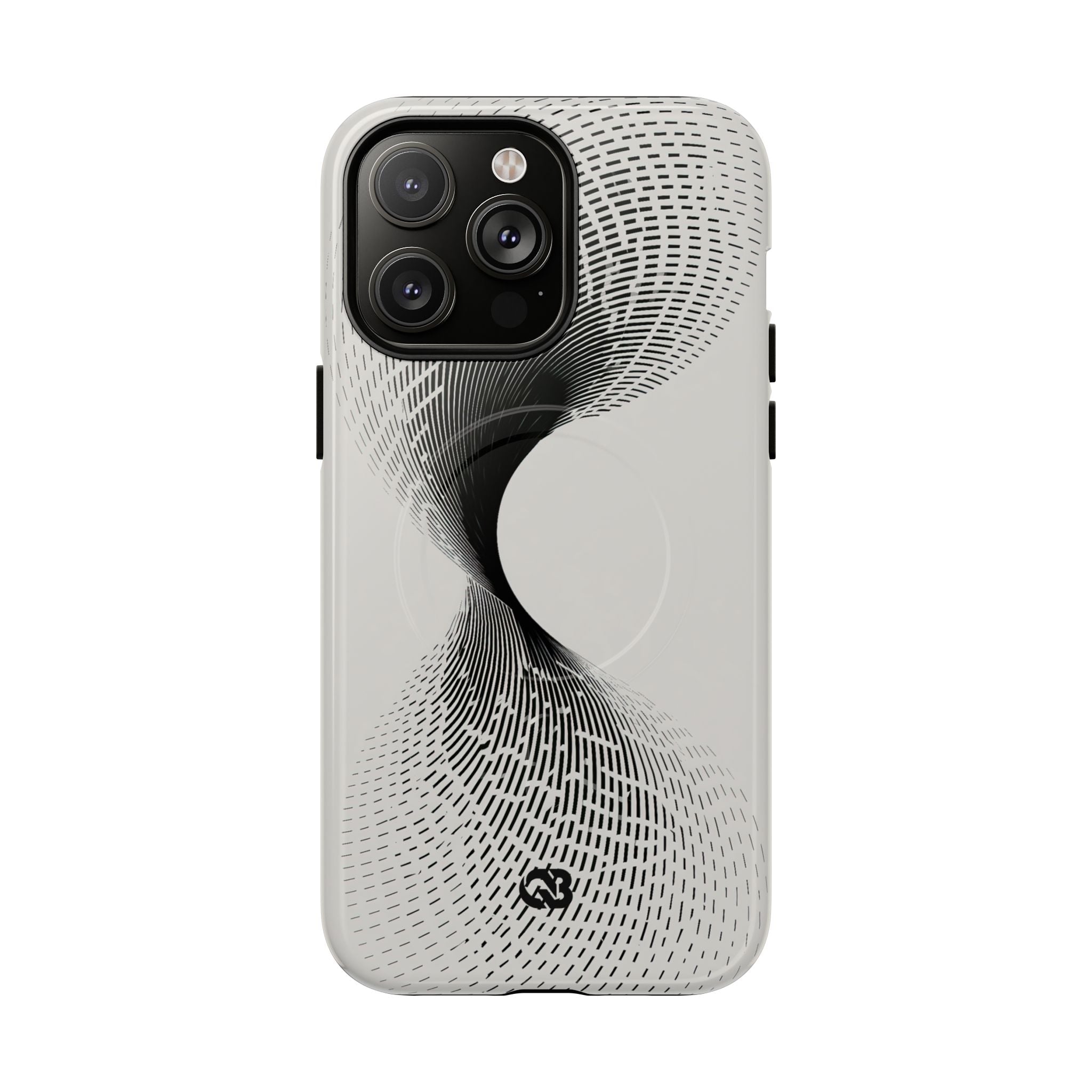 White Tough 2.0 Magsafe Phone Case for iPhone - Linear Torsion Grid