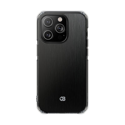 Obsidian Brushed Steel · Clear Impact Magnetic Phone Case for iPhone ·  Black
