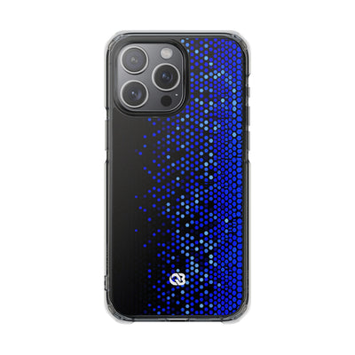 Cobalt Hex Dispersion · Clear Impact Magnetic Phone Case for iPhone · Blue