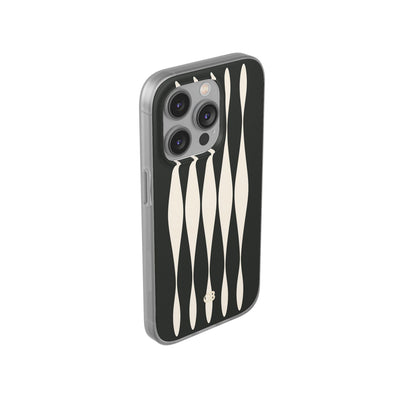 Black Lite Phone Case for iPhone - Ivory Spindle Grid