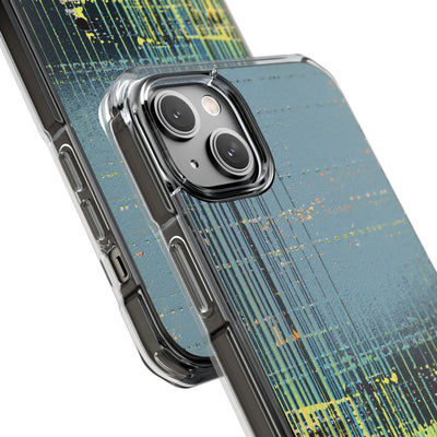 Acid Raster Circuit · Clear Impact Magnetic Phone Case for iPhone · Teal