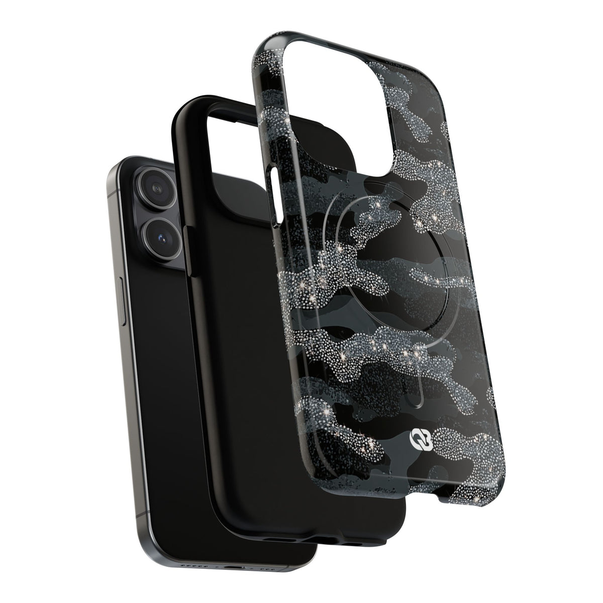 Glitter Shadow Camo · Tough 2.0 Magnetic Phone Case for iPhone · Black