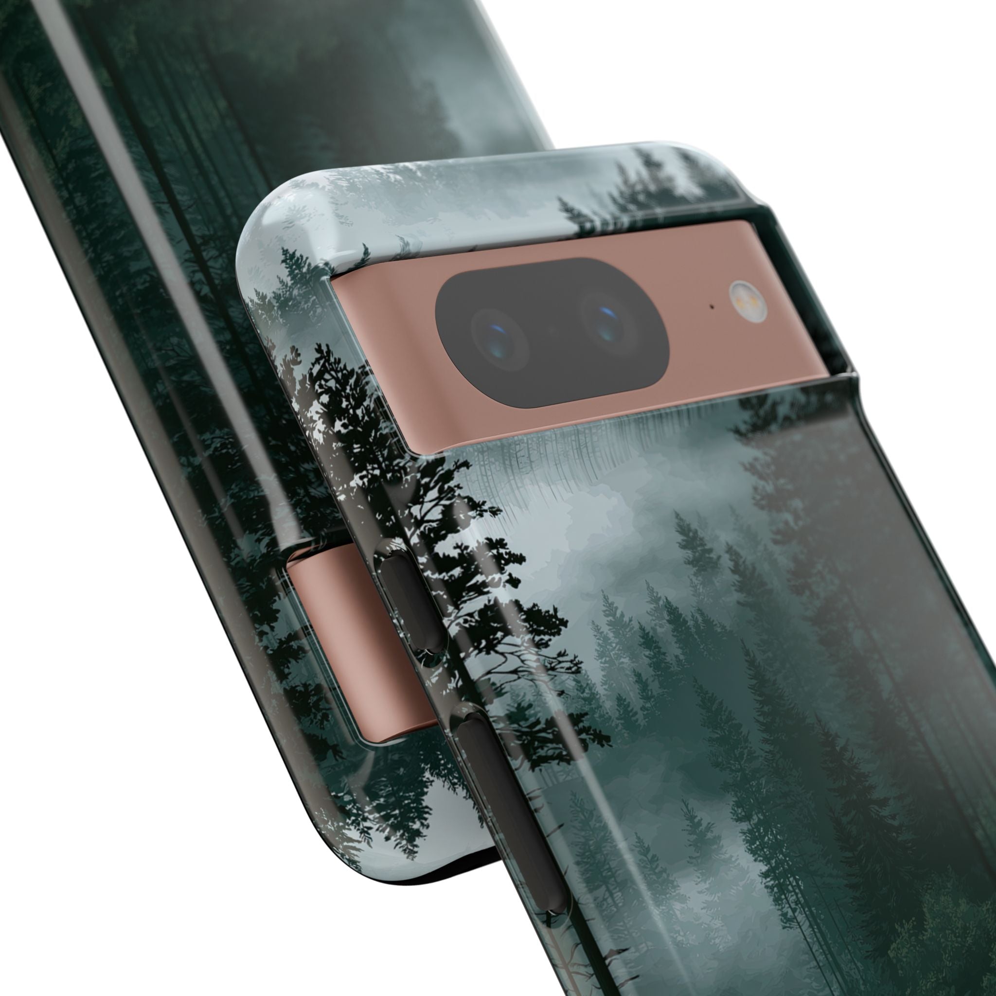 Green Tough Phone Case for Google Pixel - Misty Evergreen Mirror