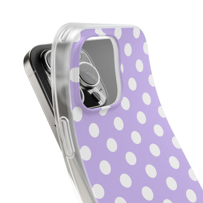 Lavender Polka Grid · Soft Phone Case for iPhone