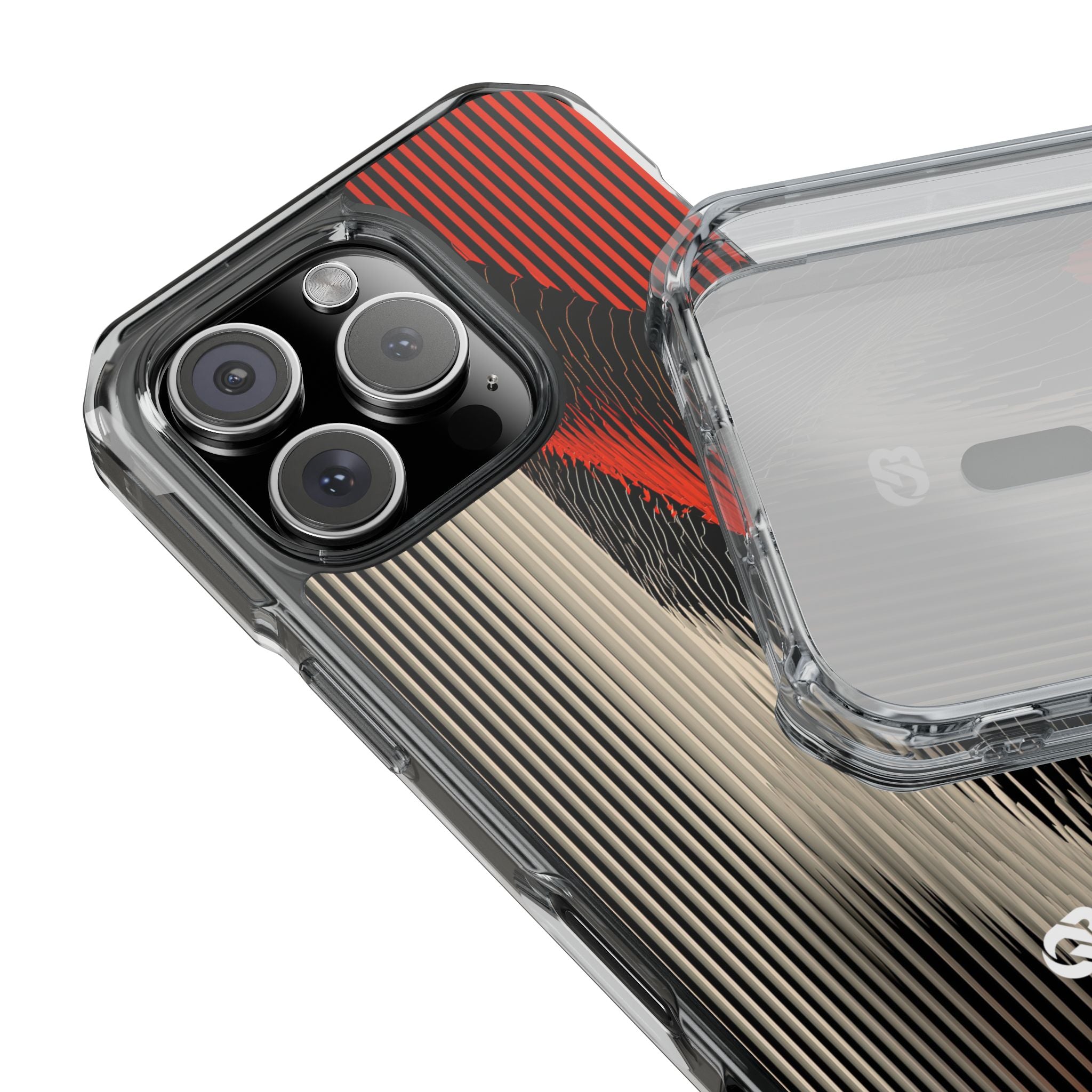 Red Impact MagSafe Phone Case for iPhone - Crimson Pulse Topo