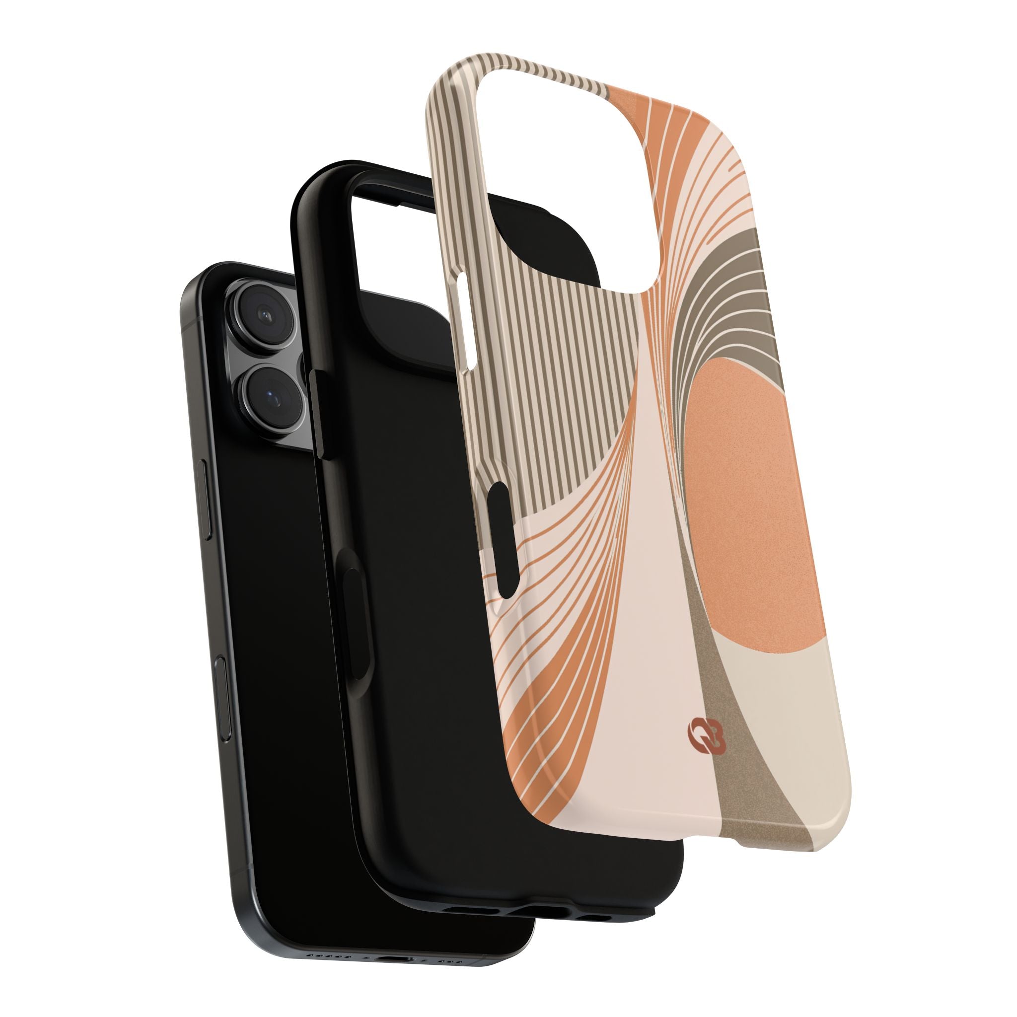 Orange Tough Phone Case for iPhone - Desert Arc Horizon