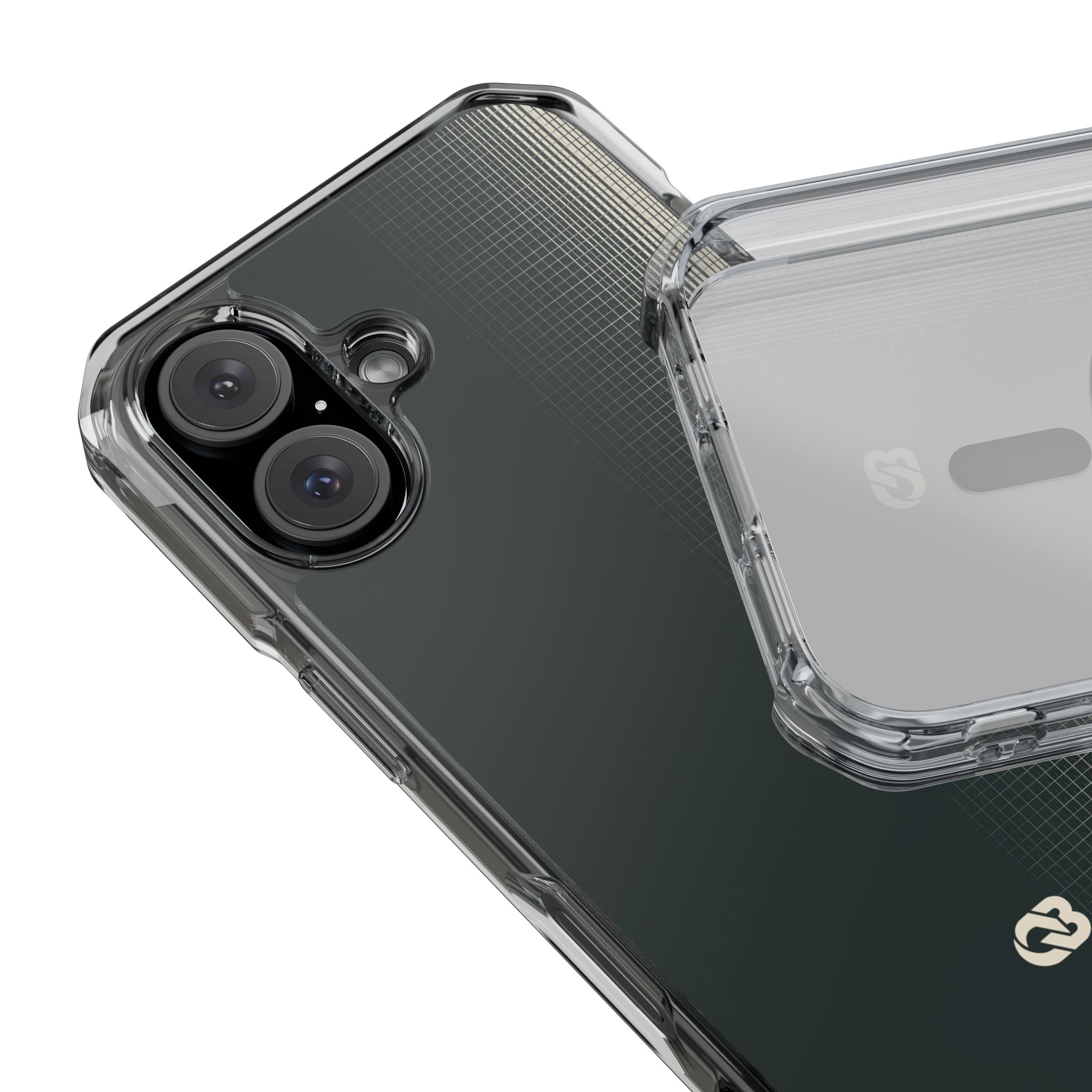 Grey Impact MagSafe Phone Case for iPhone - Charcoal Tech Grid