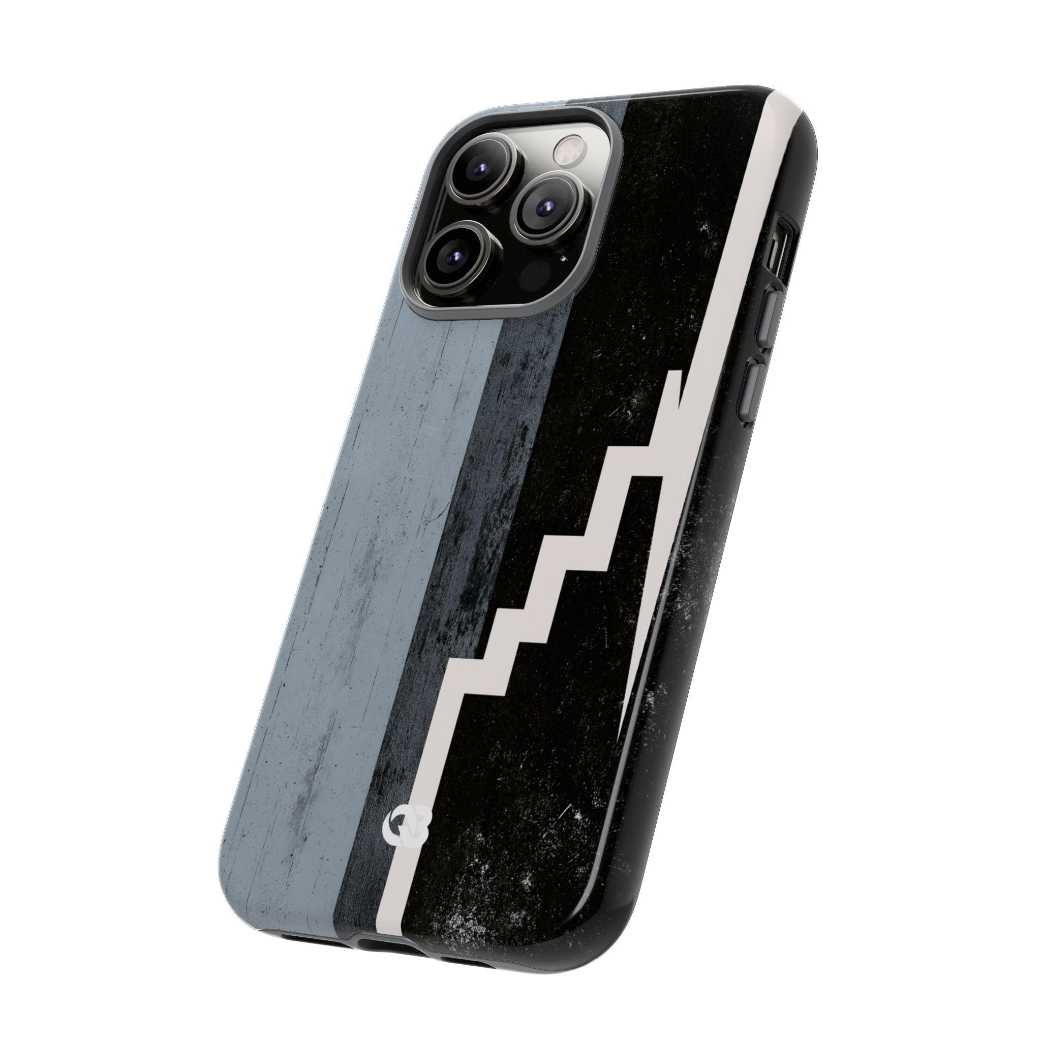 Grey Tough Phone Case for iPhone - Industrial Concrete Void
