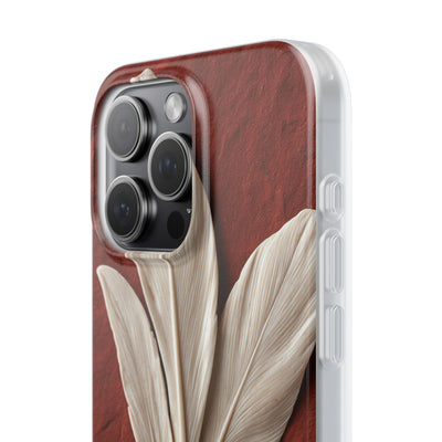 Carved Ivory Plume · Lite Phone Case for iPhone ·  Red