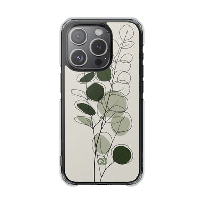 Green Impact MagSafe Phone Case for iPhone - Muted Eucalyptus Sketch