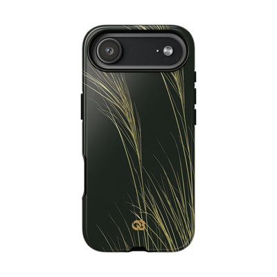 Green Tough Phone Case for iPhone - Midnight Gilded Grass