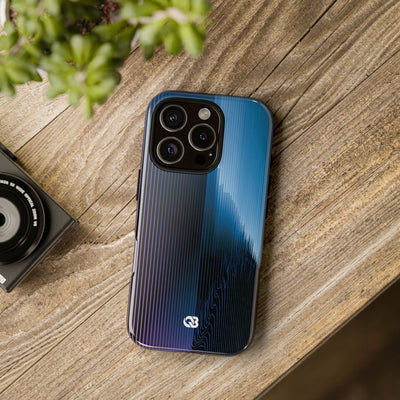 Blue Tough Phone Case for iPhone - Indigo Distortion Wave
