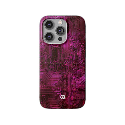 Magenta Circuit Trace · Lite Phone Case for iPhone ·  Pink